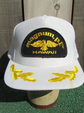 Vintage Brand New Magnum PI Hawaii White Snapback Scrambled Eggs Baseball Hat
